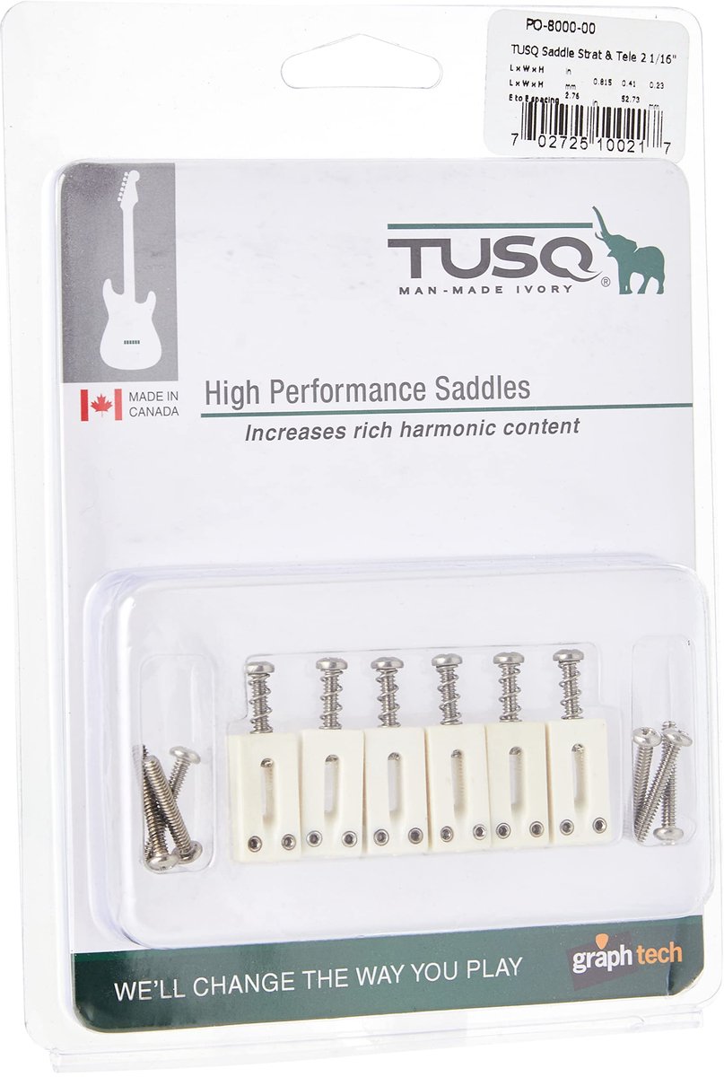 SnelShoppen - Gitaren Zadel - Graphtech Tusq - 2 1/16 Inch Afstand - 6 Stuks - Hoogwaardige Geluidsoverbrenging - Ideaal Voor Akoestische En Elektrisc