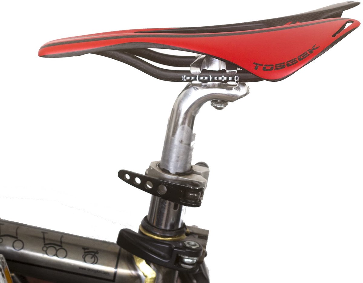 SnelShoppen - Lichtgewicht Full Carbon Zadel voor Vouwfietsen zoals Brompton, Dahon en Tern - Zwart Rood, Comfortabel en Duurzaam voor Fietsen in de S