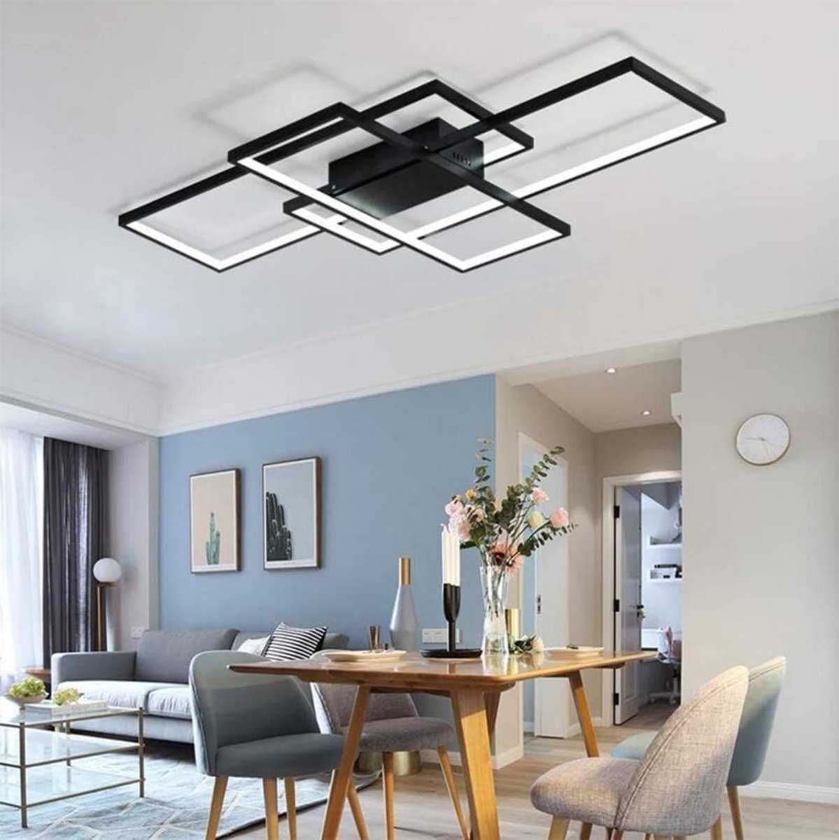 LED Dimbare Rechthoek Plafondlamp Woonkamer Lamp met Afstandsbediening Moderne Minimalistische Plafondlicht Creatieve - ShopVlot