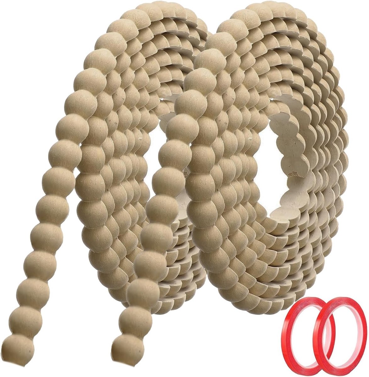 Decoratieve Zelfklevende Houtlook Moulding (6m x 20mm), Flexibele PVC Wandafwerking met 3D Houten Rand, Perfect voor Muren, Spiegelramen en Plafonds