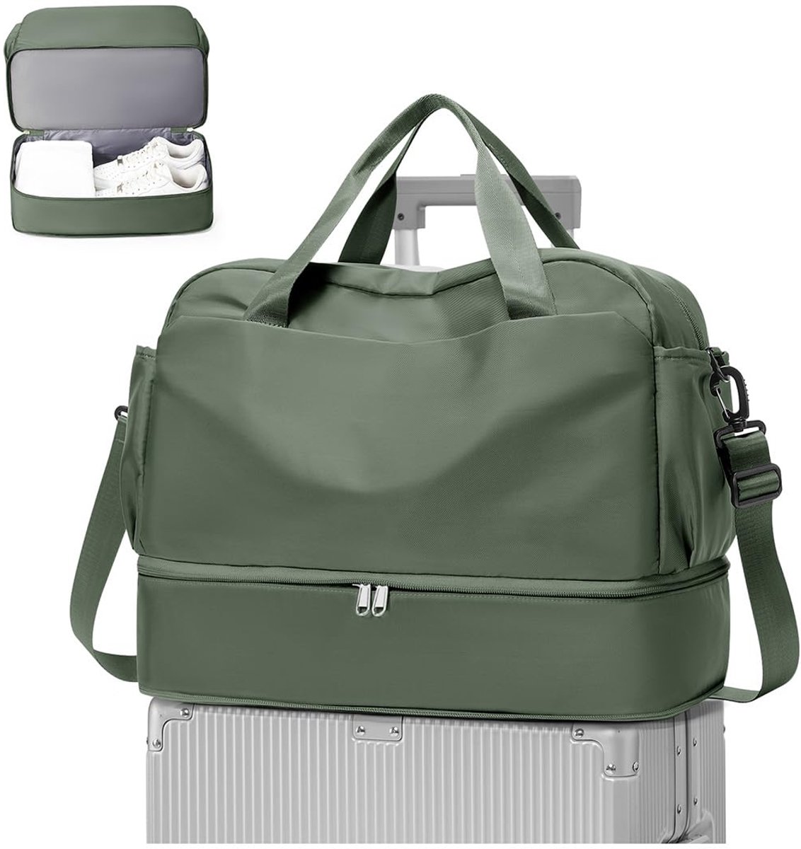 SnelShoppen - WEPLAN Reistas Dames Ryanair Handbagage Tas 40x30x20 Wizzair Cabine Tas Onder Stoel Weekendtas Dames Heren Sporttas met Schoenenvak Ziek