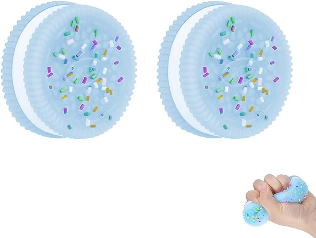 2 Stuks Squeeze Speelgoed, Squishy Stress Relief Speelgoed, Ultra-Zachte Decompressie Speelgoed in Blauw, 3.8 cm Lengte, 1 cm Hoogte voor Ontspanning en Verlichting