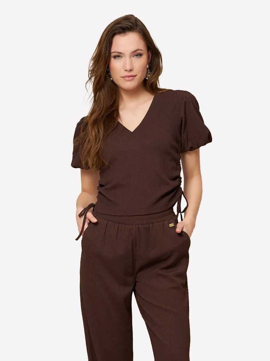Lofty Manner T-shirt Top Silly Rf13 1 Brown Dames Maat - S