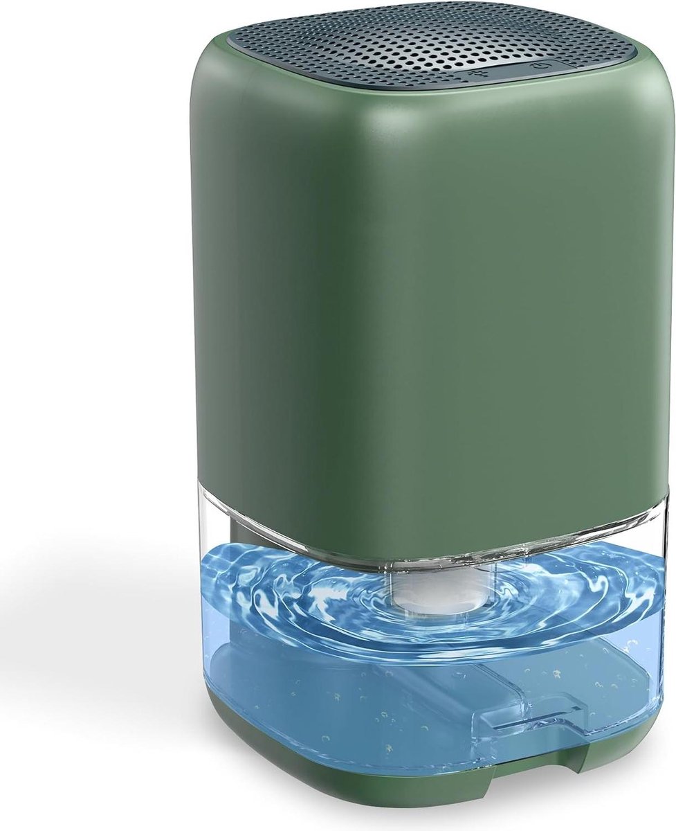Elektrische Luchtontvochtiger - Vochtvreter Mini - Vochtige Ruimtes - Stil Laag Verbruik - 900 ml Tank - Groen
