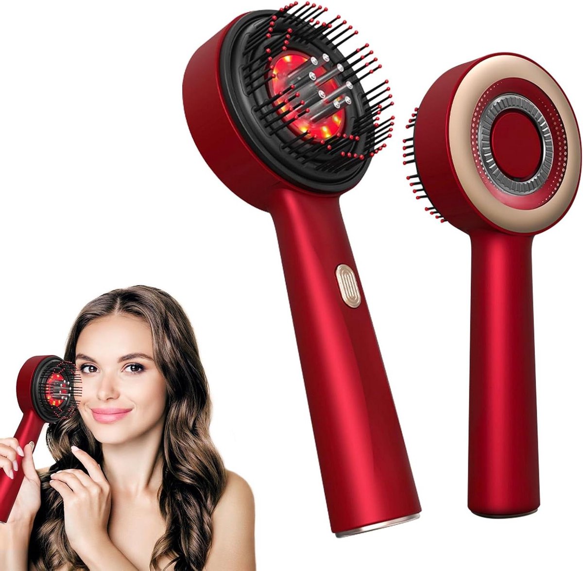 Hoofdmassageapparaat - Hoofdhuid Borstel - Ontspanning Thuis - Met Rood Licht - IPX7 Waterdicht - Wit
