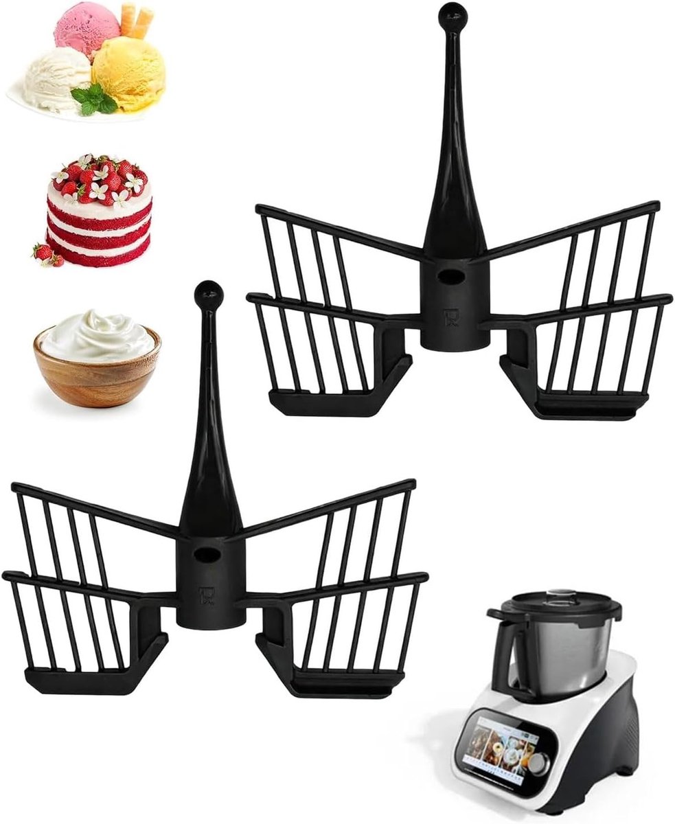 2 Vlinderkloppers voor Monsieur Cuisine Connect en Smart | Keukenmachine Accessoires voor Perfecte Slagroom en Mousse