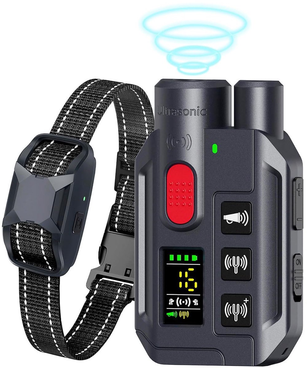 SnelShoppen - Trainingshalsband voor Honden met Afstandsbediening, 3300 Meter Bereik, Geluid, Trilling, Ultrasone Modus, Oplaadbaar en IP67 Waterdicht