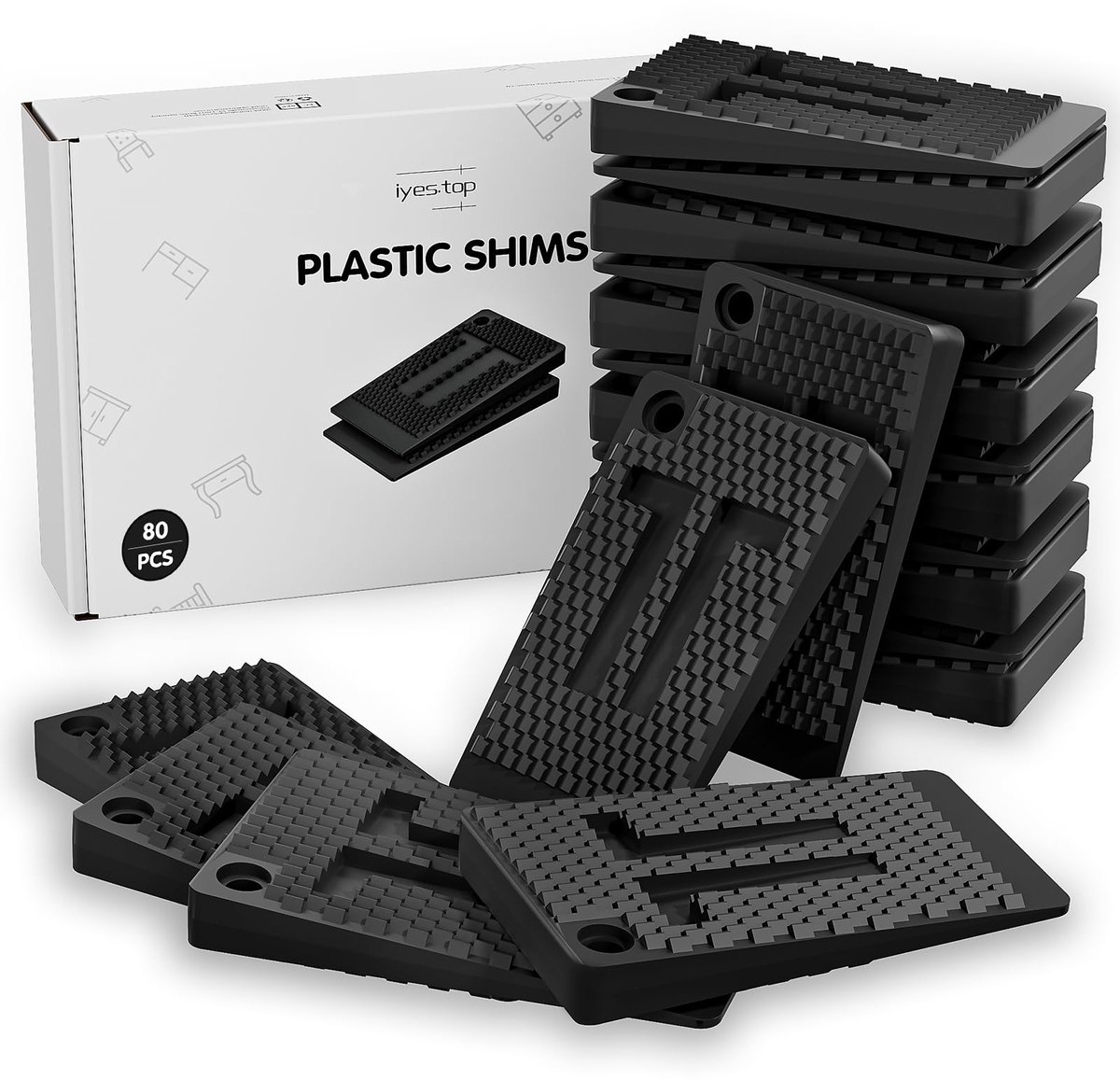 SnelShoppen - Plastic shams voor nivellering, flexibele meubellevelers, multifunctionele rubberen wig voor ongelijke vloeren, voor toilet, tafel, kast