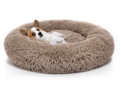 MIXJOY Orthopedisch hondenbed, comfortabel, donut, knuffelaar, rond, ultrazacht, wasbaar, kussenbed voor katten (51, 58, 76 cm) (51 cm, roze)