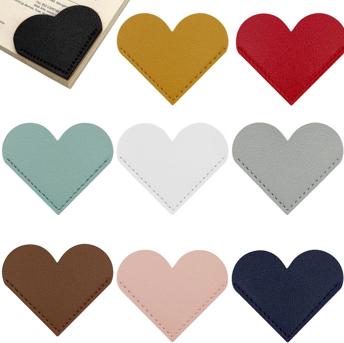 Handgemaakte Leren Hart Boekenleggers - Schattige Hoekpagina Markers voor Boekenliefhebbers, Perfecte Cadeau voor Lezers
