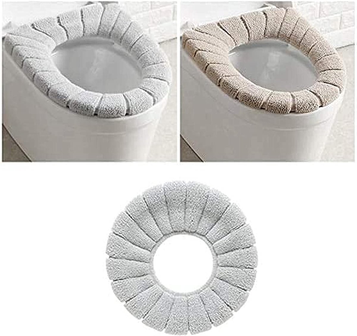 Universele Toiletbril Pads Set van 2 - Comfortabele en Duurzame Toiletbril Mat van Rekbaar Stof voor Optimale Hygiëne en Ondersteuning