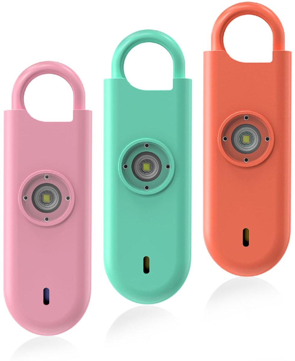 Elzusha - 3 Stuks Persoonlijk Alarm met 140DB Geluid en Stroboscooplicht