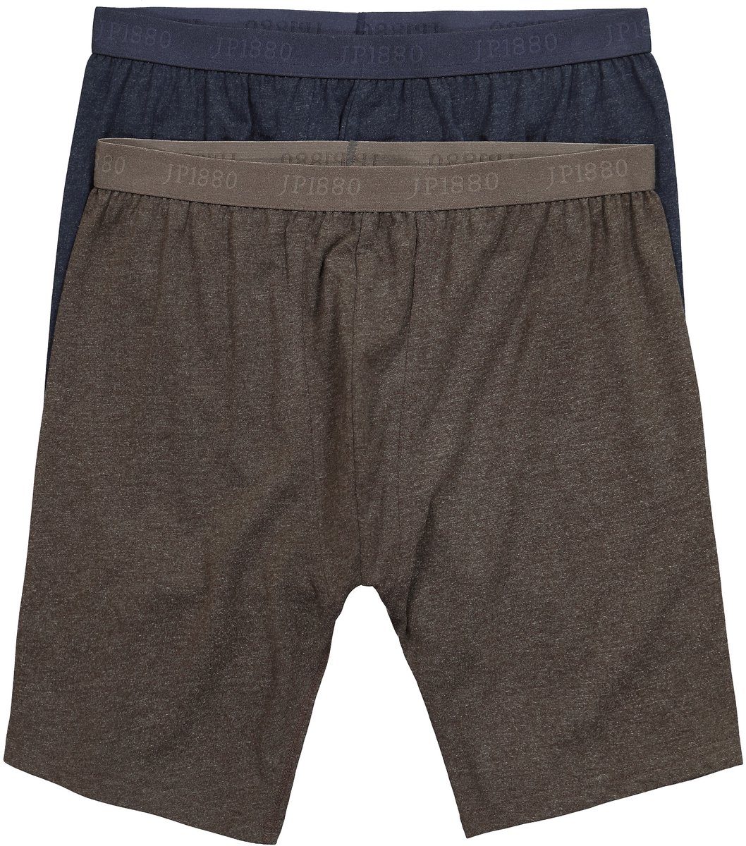 JP 1880 - Heren - Longpants FLEXNAMIC® homewear set van 2 OEKO-TEX onderbroek - Donkerbruin - Maat 7XL