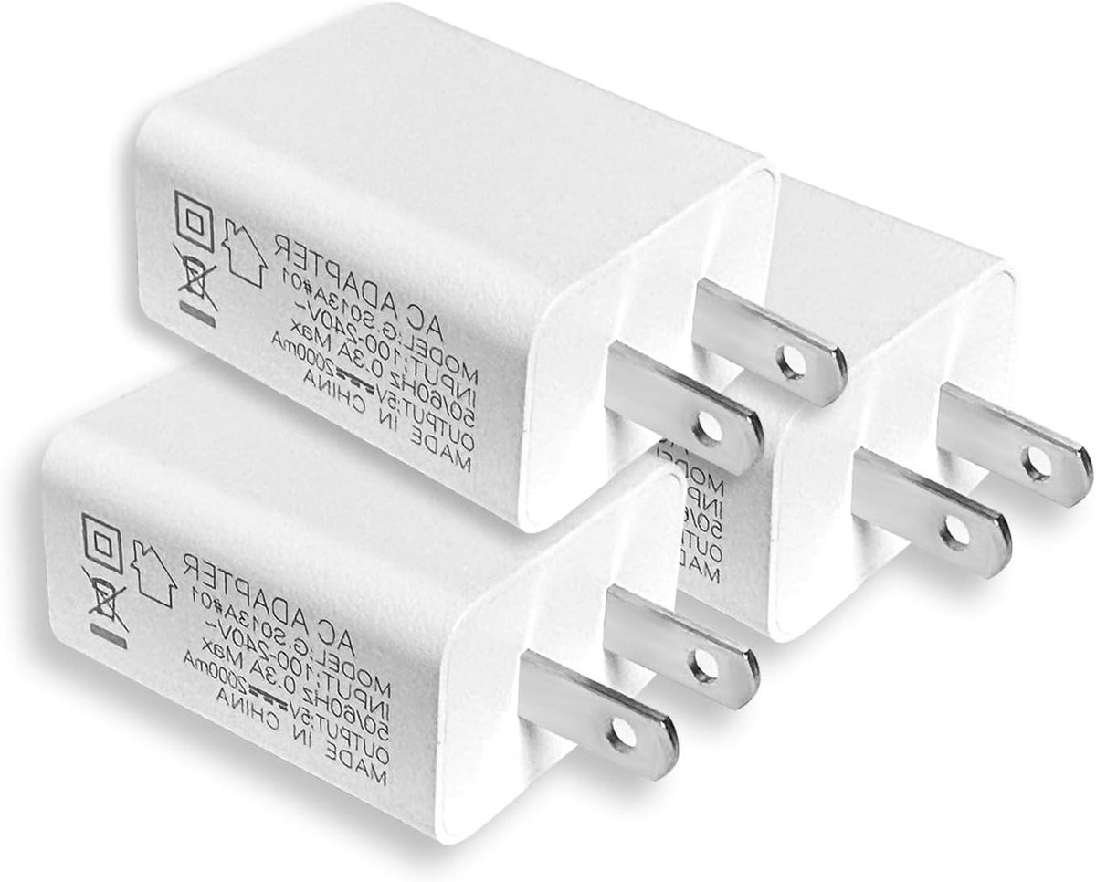 USB Oplader Set - Wandladers Adapters - Apparaten Laden - Veilige Laadtechnologie - 3 Stuks - Wit