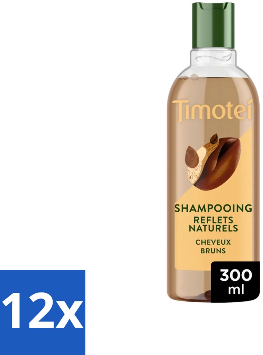 12 x Timotei - Shampoo - Intens Bruin - 300 ml - Bruin Haar Shampoo - Henna Shampoo - Natuurlijke Shampoo - Siliconen Shampoo - Duurzame Shampoo