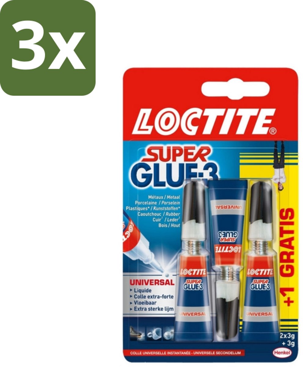 3 x Loctite - Secondelijm - Super Glue Precision - 7,5 Gram - Super Glue - Secondelijm - Superhechting - Snelle Droogtijd - Waterbestendige Lijm