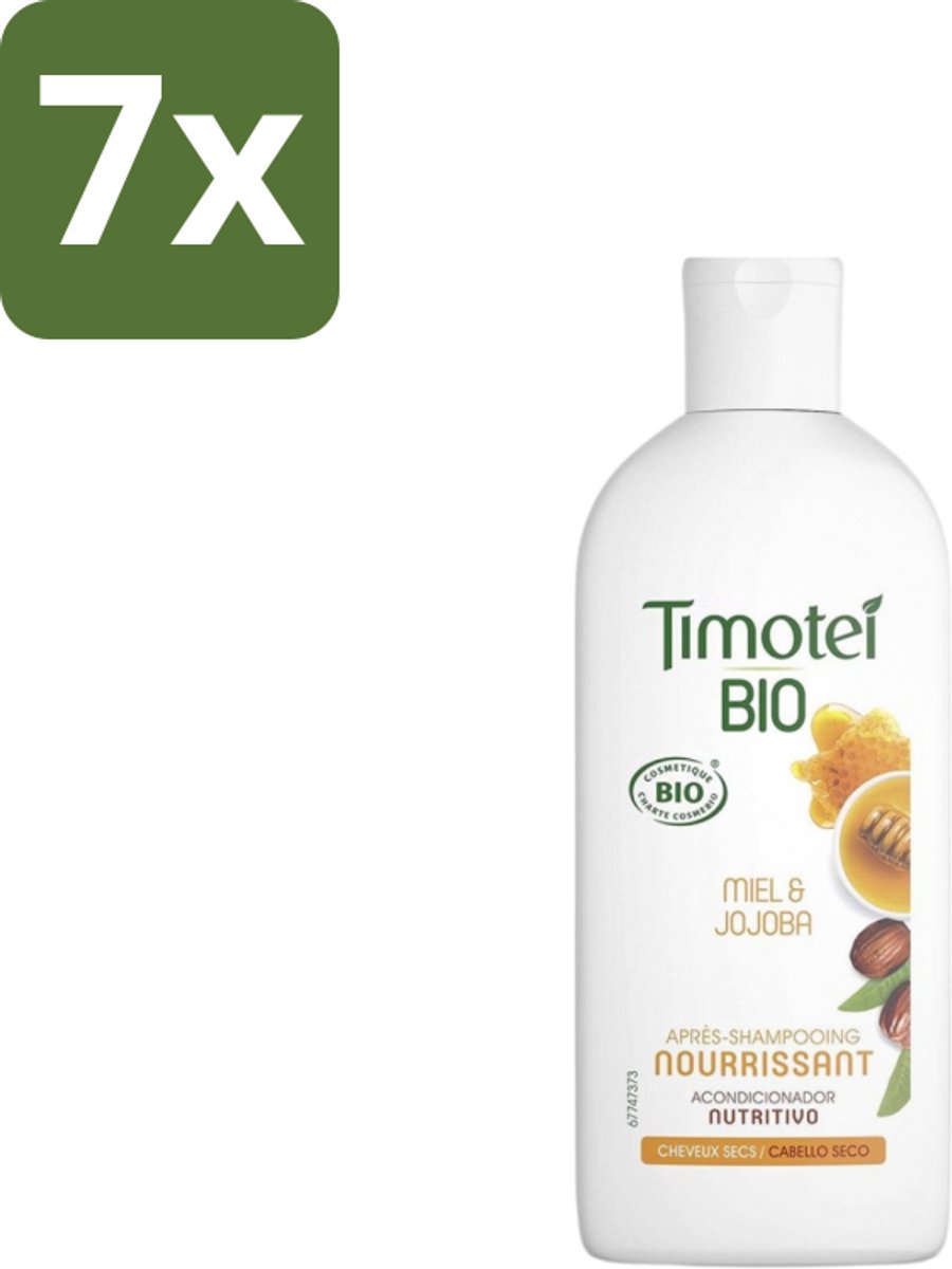 7 x Timotei - Crèmespoeling - Honing & Jojoba - Biologisch - Droog Haar & Droge Hoofdhuid - 250 ml - Crèmespoeling - Droog Haar - Droge Hoofdhuid - Honing - Jojoba-olie