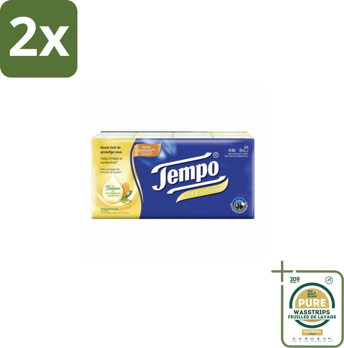Tempo – Zakdoekjes – Plus - Voordeelverpakking - 2 stuks - Allergie - Verkoudheid