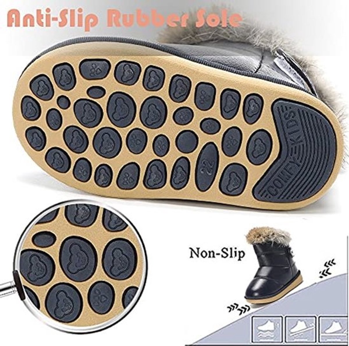Winterboots voor Kinderen | Warme Leren Enkelboots | Gevoerd & Comfortabel | Maten 20-29