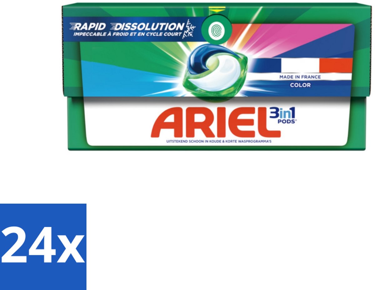 24 x Ariel Color - Wasmiddelcapsules - 3in1 Pods - Gekleurde Was - 19 Wasbeurten - Wasmiddel Capsules - Wascapsules - Ariel - Gekleurde Was - Vlekken Verwijderen