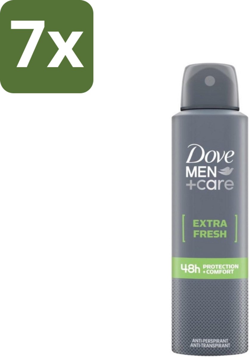 7 x Dove Men+Care - Extra Fresh - Deospray - Anti-Transpirant - 150 ml - Dove Men+Care Extra Fresh Deospray - Deospray Voor Mannen - Alcoholvrije Deospray - Okselbescherming - Transpiratiebescherming
