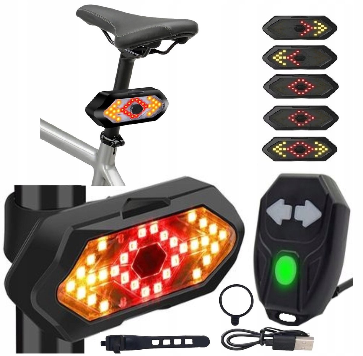 Fietsverlichting Achter met LED Knipperlichten en Afstandsbediening