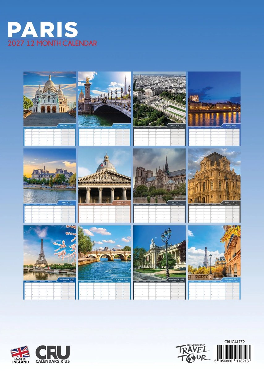 Parijs A3 Kalender 2027