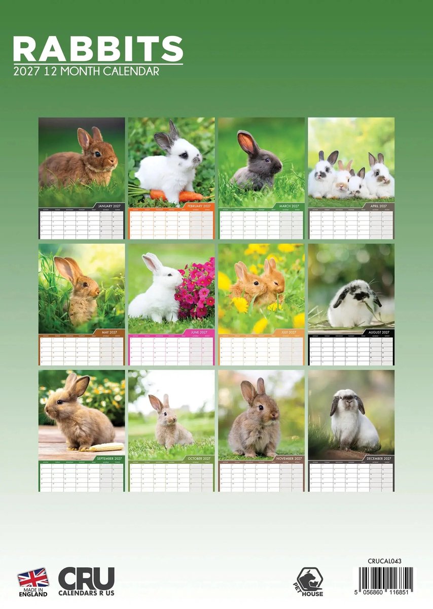 Konijnen A3 Kalender 2027