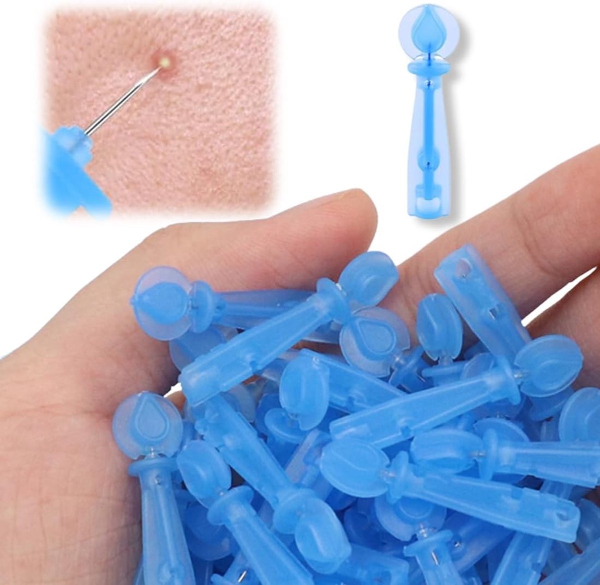 Professionele Set voor het Verwijderen van Mee-eters - 100 Stuks Wegwerp Acne Naalden en ABS Gereedschap voor Thuisgebruik of Schoonheidssalon