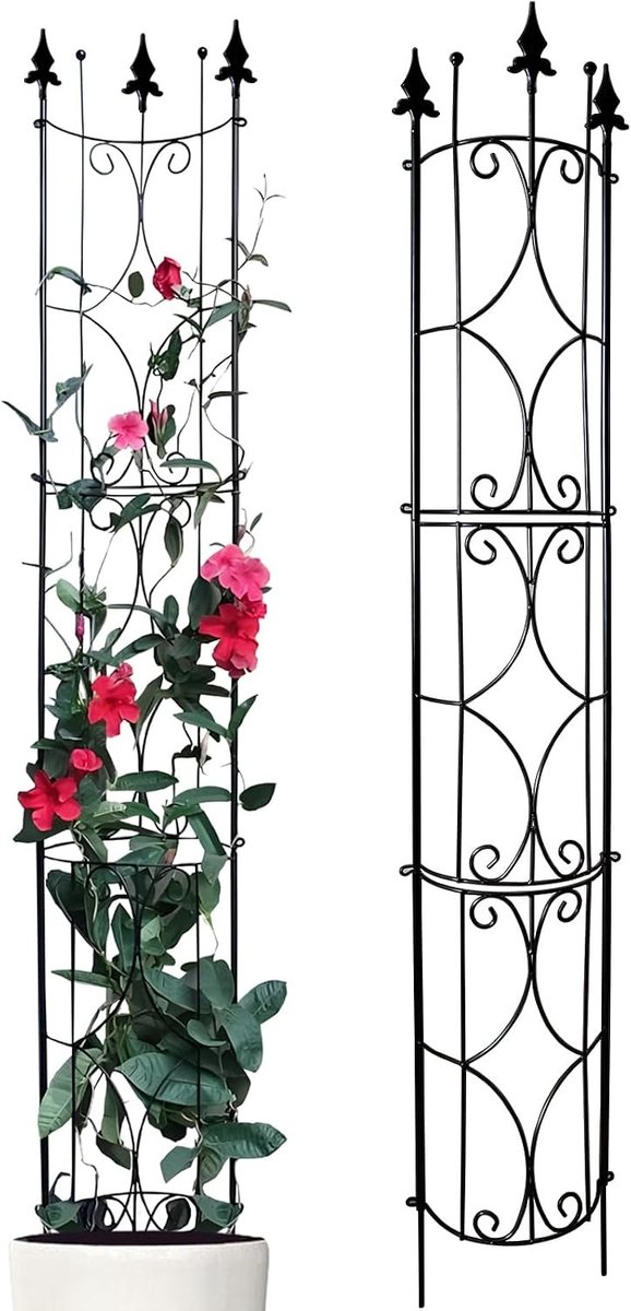 Set van 2 Metalen Tuinhekken, 182 cm Hoog x 31 cm Breed - Tuindecoratie, Beveiliging en Afbakening