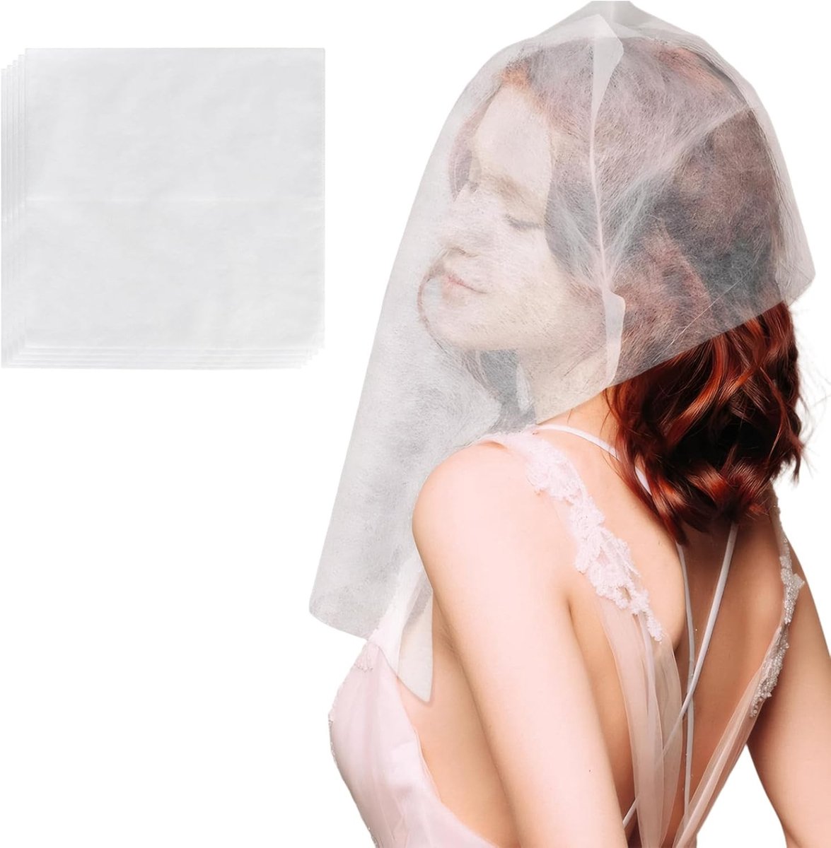 100 Stuks Beschermende Caps voor Make-up, Lichte en Ademende Gezichtsbedekking, Houd Make-up en Kleding Netjes voor Vrouwen, Ideaal voor Dagelijks Gebruik en Schoonmaken