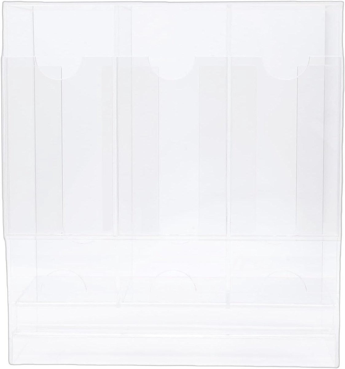 Kaartdispenser met 3 Sleuven - Kaarthouder Organizer - Kaarten Sorteren - Transparante Basis - 30x29x20 cm - Transparant