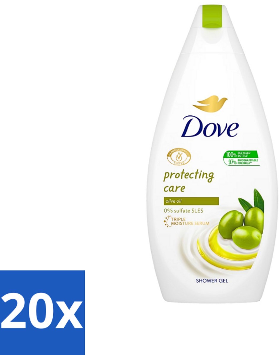 Dove Protecting Care - Douchegel - Olijfolie - Sulfaatvrij - 450 ml - Bulkverpakking - 20 stuks