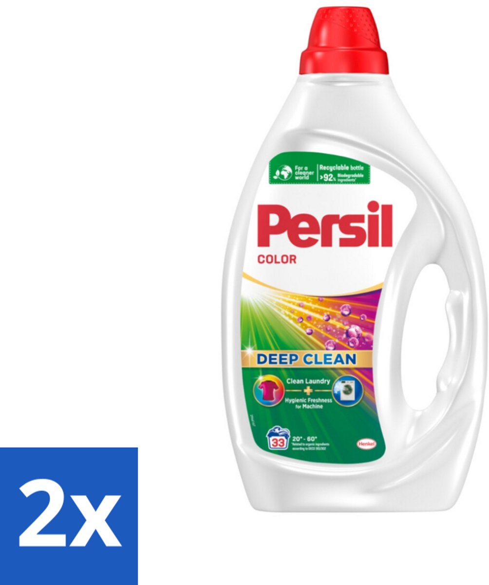 2 x Persil Color - Vloeibaar Wasmiddel - Gekleurde Was - 33 Wasbeurten - Wasmiddel - Gekleurde Was - Vlekken Verwijderen - Wasmachine - Frisheid