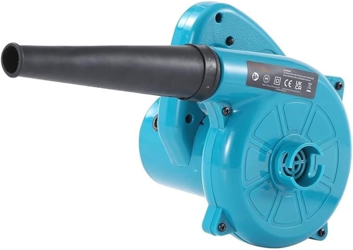 Klarven® Luchtblazer Blad En Stof - 500 Watt Krachtige Koperen Motor - Blazen En Zuigen, Inclusief Stofzuigzak, Lichtgewicht Voor Moeiteloos Gebruik - Blauw