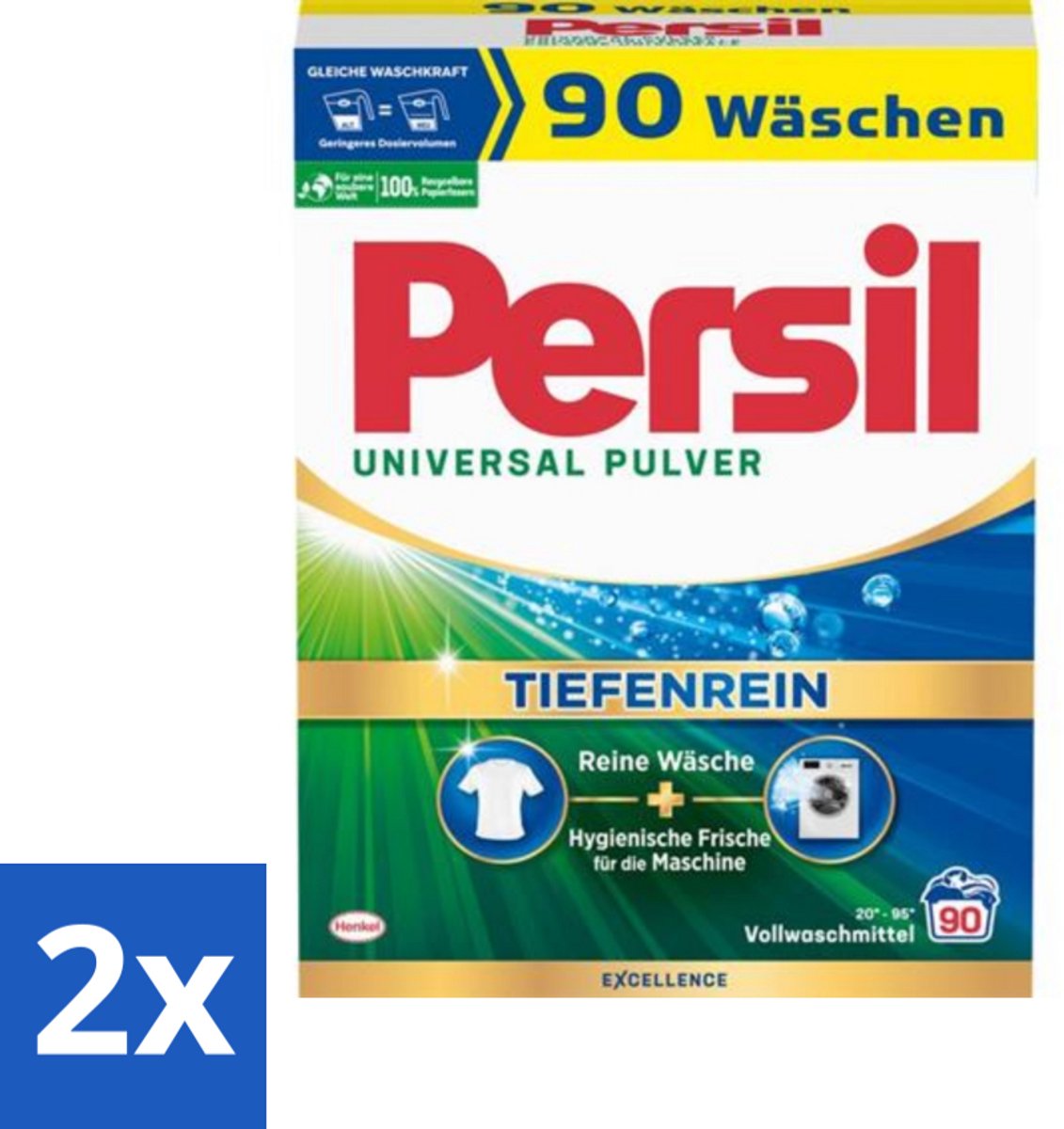 Persil Universal - Waspoeder - Witte Was - 90 Wasbeurten - Voordeelverpakking - 2 stuks