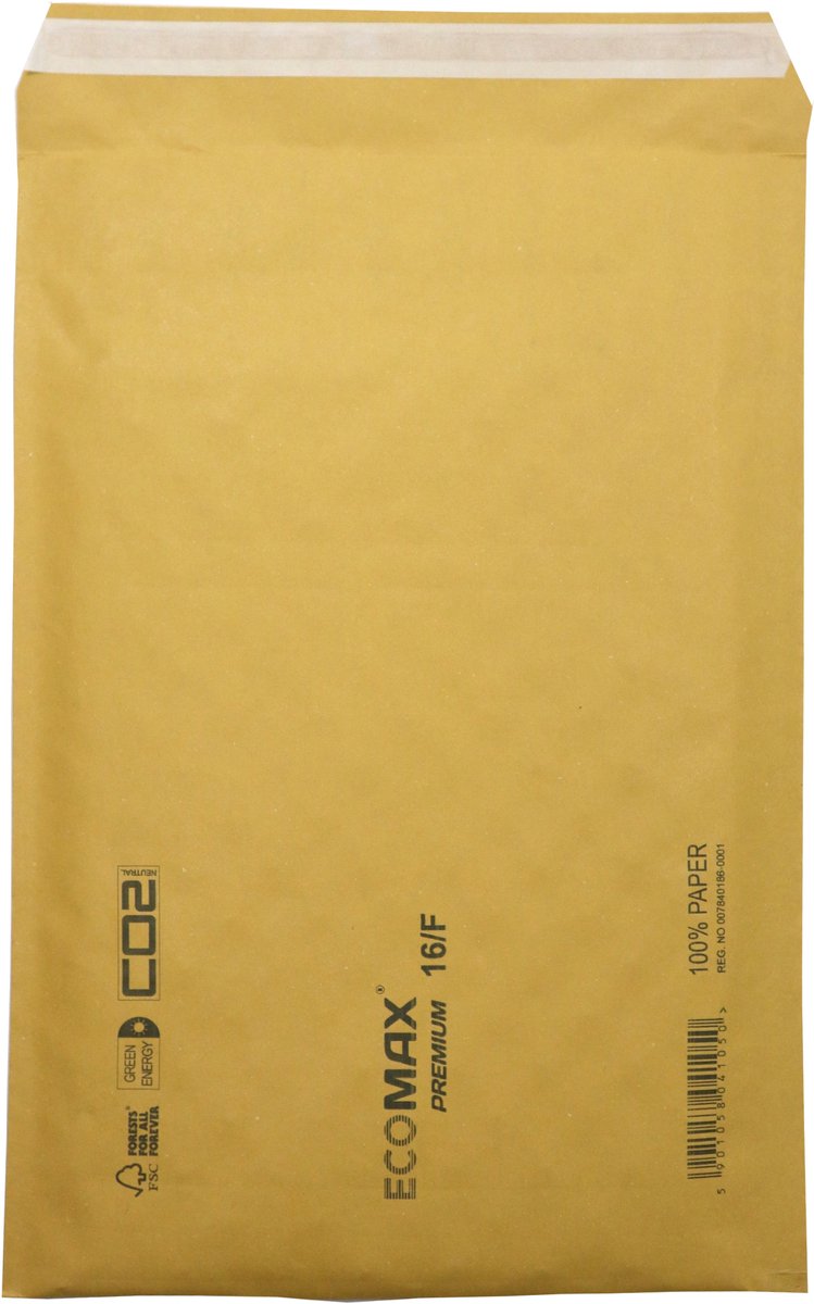 Luchtkussen enveloppen A4 - 16/F - 350 x 240 mm - 10 stuks - HK zelfklevend met plakstrip - Bruin - Netuno