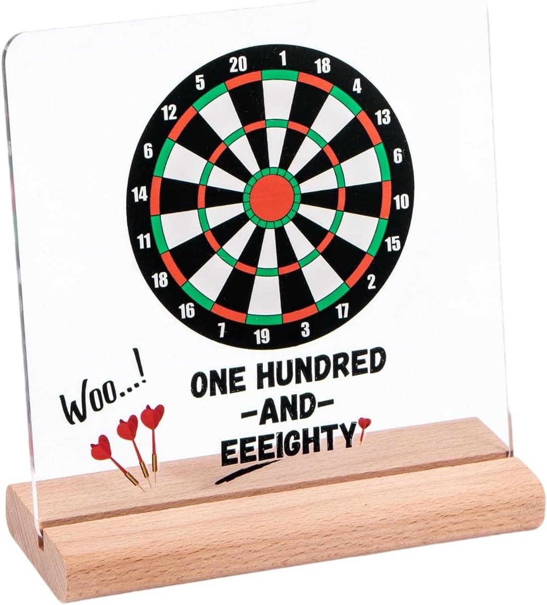 Acryl Dartbord Cadeau - Grappige Darts Accessoires, Persoonlijk Verjaardagscadeau voor Dartliefhebbers, Wanddecoratie voor Thuis, Kantoor en Speelkamer