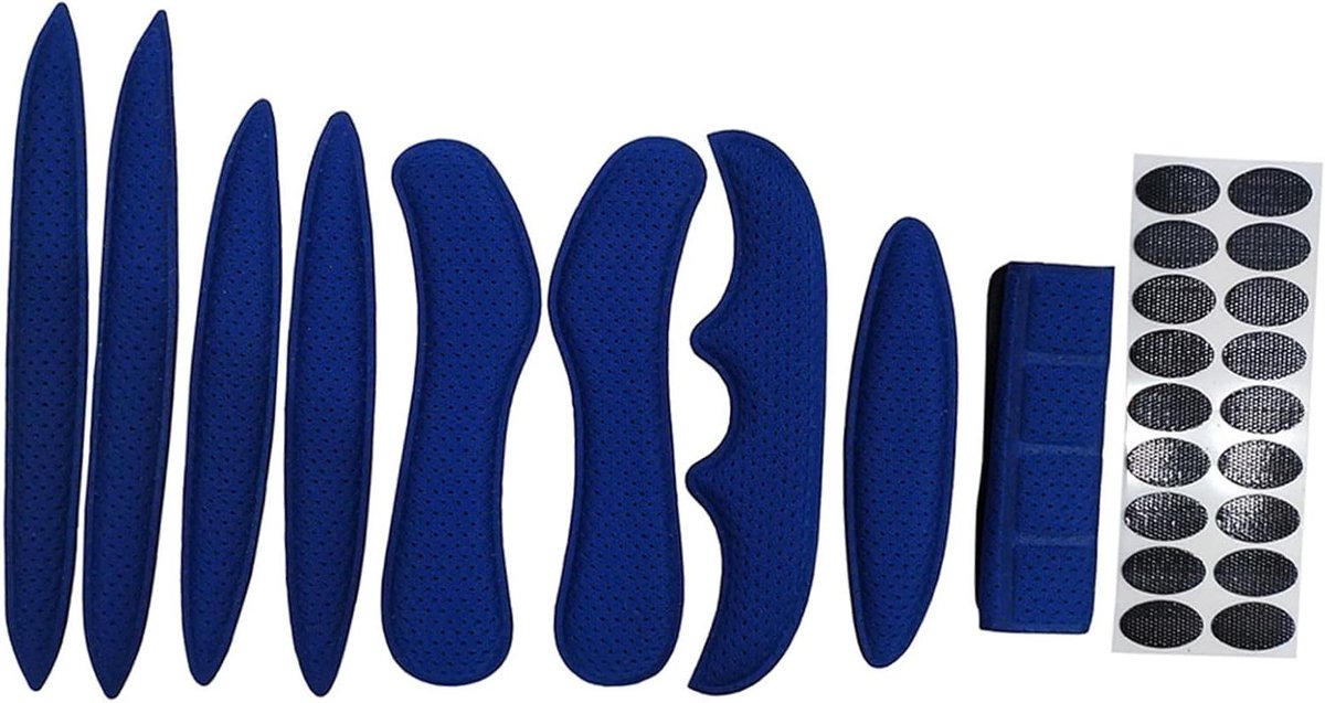 Fietshelm Binnenvoering - Helm Kussens - Comfort Verhoging - Zweetabsorberend Schokdempend - 12x2.5CM - Blauw