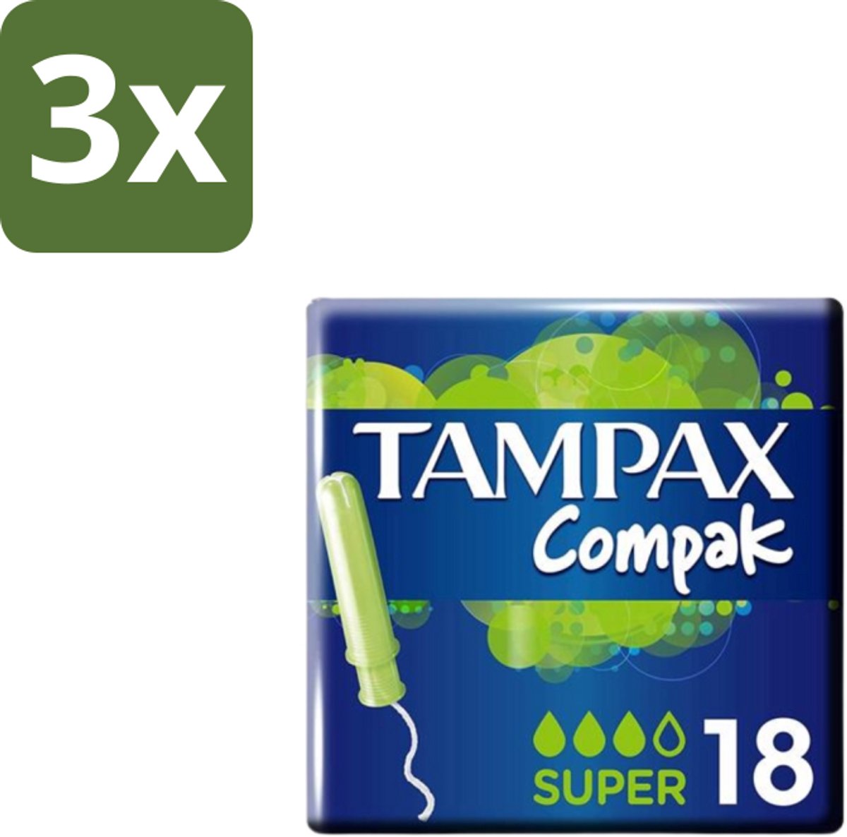 Tampax Compak – Tampons – Super - Bulkverpakking - 3 stuks