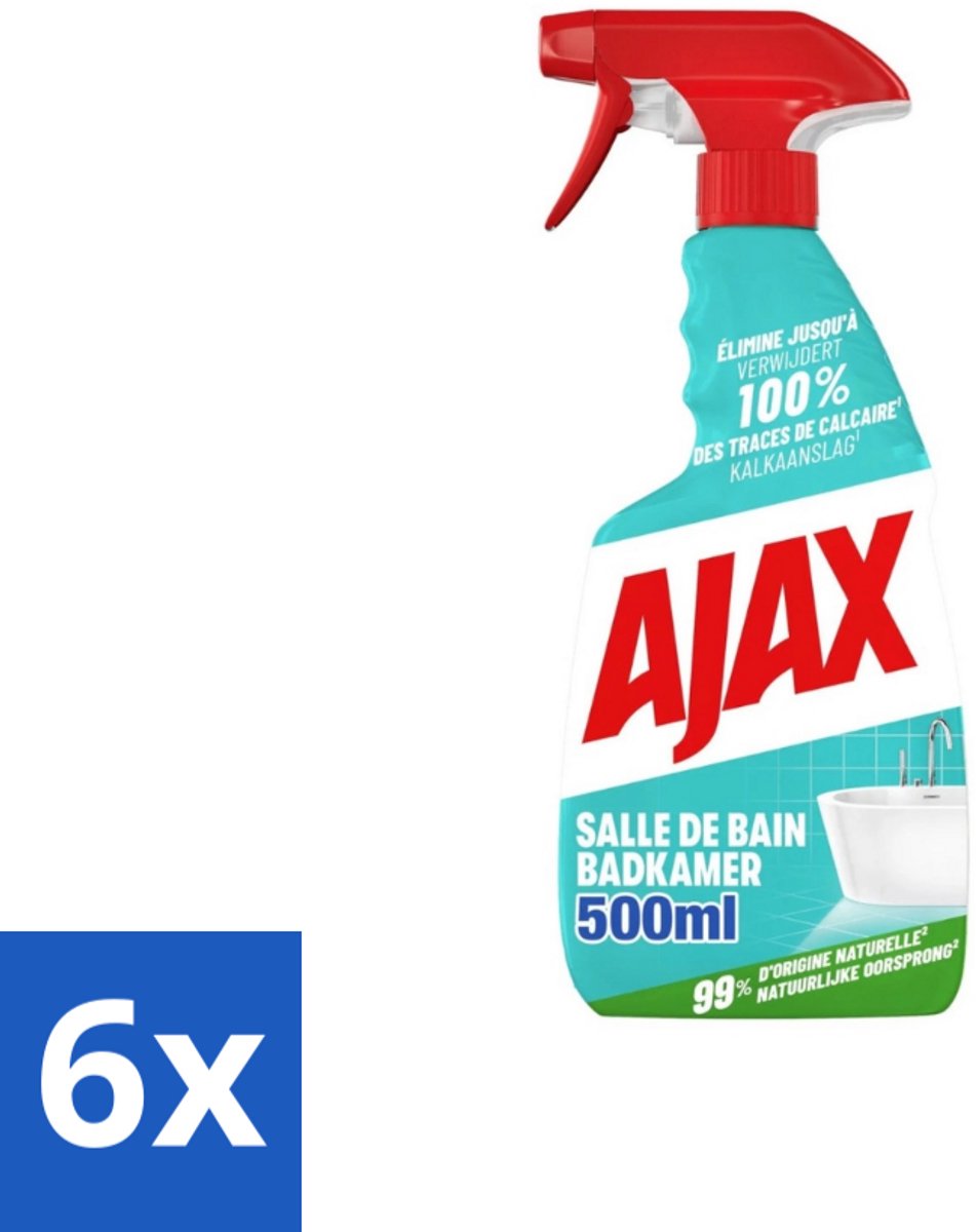 Ajax – Badkamer Spray – 500 ml - Voordeelverpakking - 6 stuks