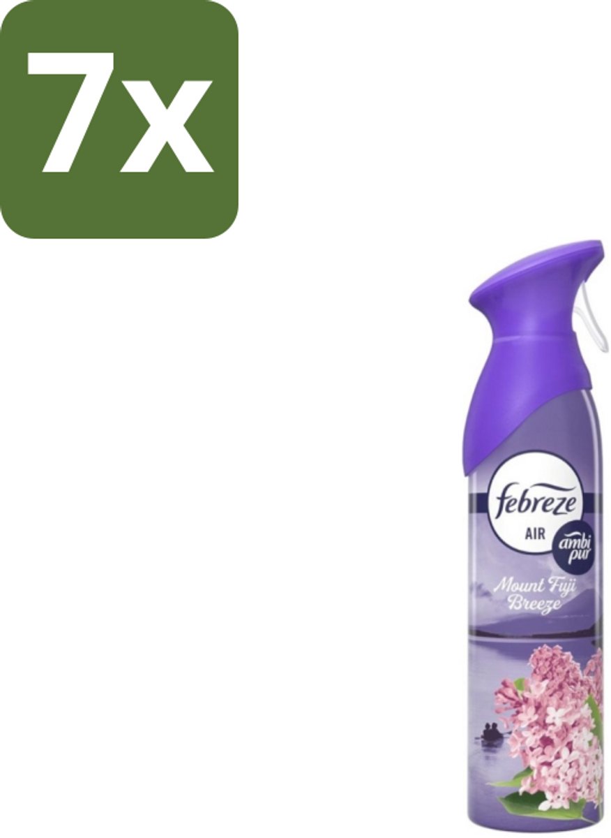 7 x Febreze – Luchtspray – Mount Fuji Breeze – 185 ml - Luchtverfrisser Spray - Geurverwijdering - Geur Neutraliseren - Mount Fuji Geur - Frisse Geur