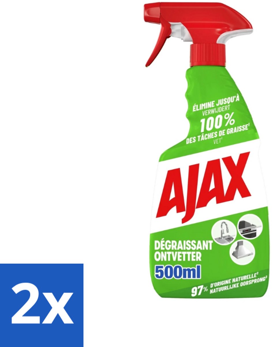Ajax – Ontvetter Spray – 500 ml - Voordeelverpakking - 2 stuks