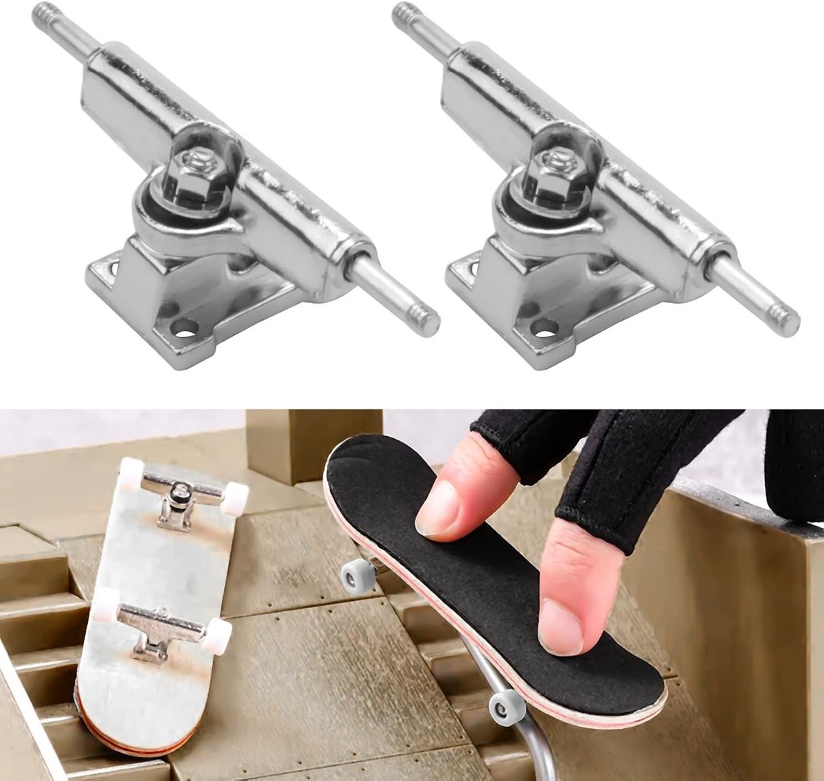 Set van 10 Fingerboard Trucks van 29mm met Moeren en Sleutel Schroevendraaier voor Skateboards en Mini Skateboards
