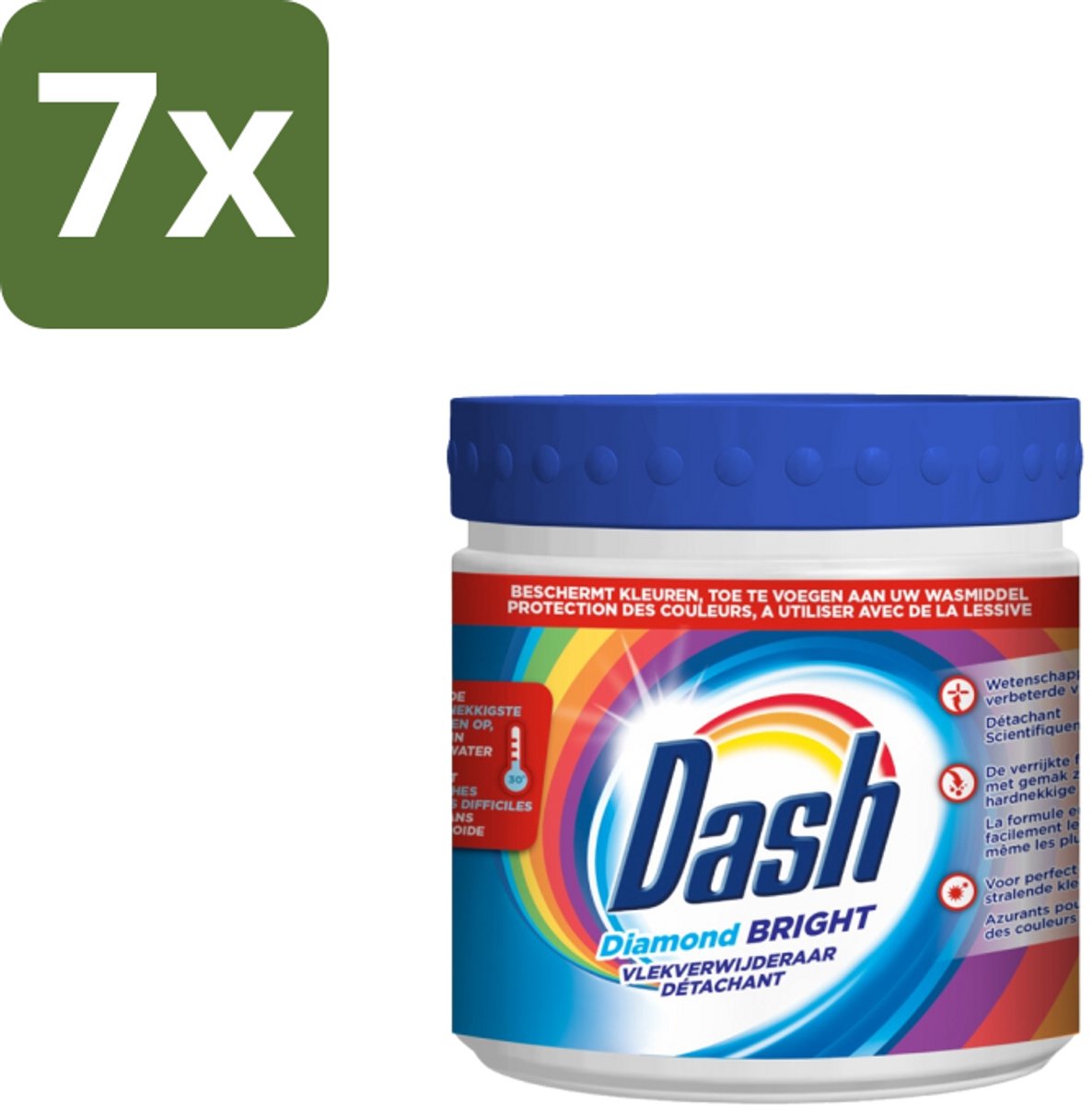 Dash – Vlekverwijderaar – Diamond Bright Kleur – 500 g - Bulkverpakking - 7 stuks