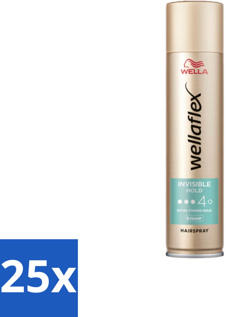 25 x Wella – Flex Invisible Hold – Haarspray Extra Strong – 250 ml - Haarspray - Haar Fixatie - Flexibele Hold - Extra Sterke Hold - Natuurlijke Look