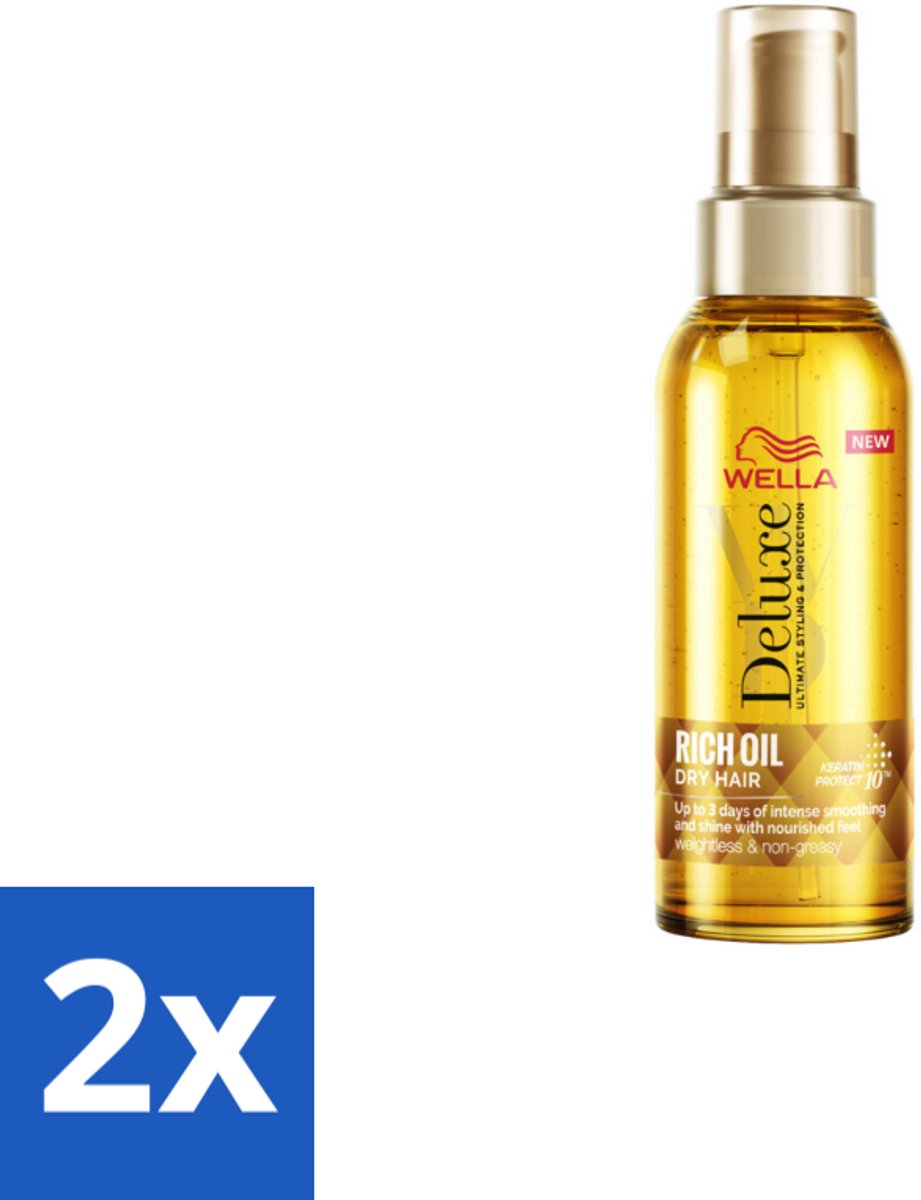 2 x Wella – Deluxe Oil Rich – Haarolie – 100 ml - Haarolie - Glans - Voeding - Droog Haar - Beschadigd Haar