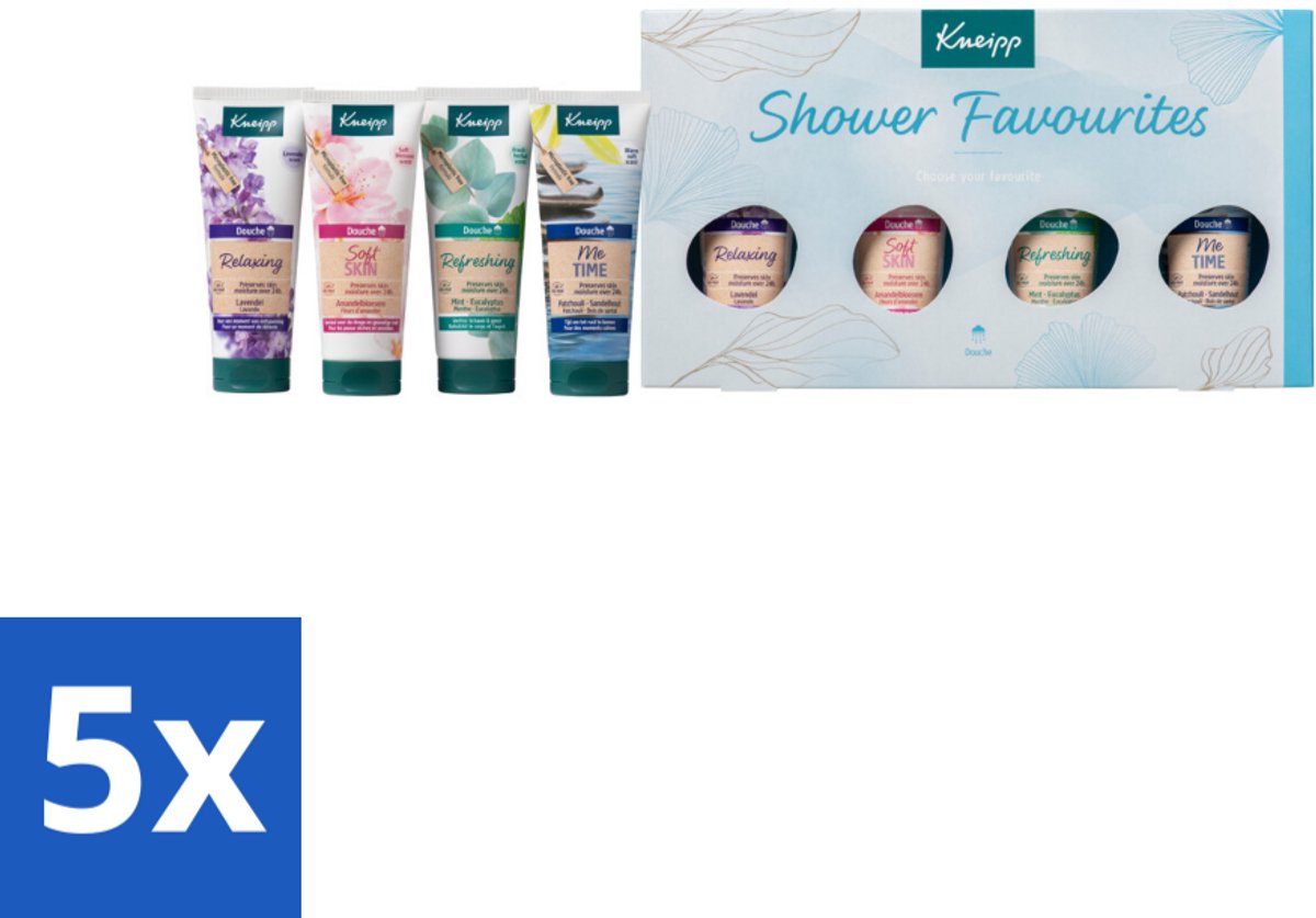 5 x Kneipp – Shower Favourites – Luxe Geschenkset - Douchegel - Douche Set - Luxe Douche - Gezondheid - Natuurlijke Ingrediënten