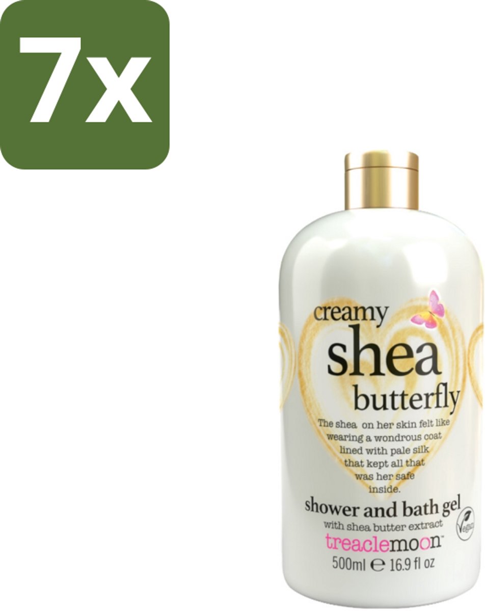 7 x Treaclemoon – Bad- & Douchegel – Creamy Shea Butterfly – 500 ml - Bad En Douchegel - Shea Butter - Bloemige Geur - Ontspanning - Zachte Geur