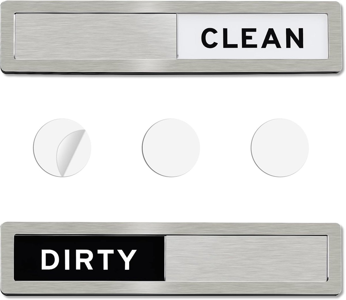 Schoon Vuil Bord Vaatwasser - RVS Magnetische Indicator, Omkeerbaar en Krasvrij, Ideaal voor Keukendecoratie en Organisatie